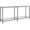 vidaXL Table console Transparent 160x35x75,5 cm Verre trempé