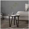 vidaXL Table à thé Noir et jaune Ø35 cm MDF