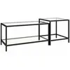 vidaXL Tables à thé 2 pcs Verre trempé Transparent