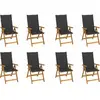 vidaXL Chaises pliables de jardin avec coussins 8 pcs Bois d'acacia