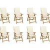 vidaXL Chaises pliables de jardin avec coussins lot de 8 Bois d'acacia