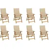 vidaXL Chaises pliables de jardin avec coussins 8 pcs Bois d'acacia