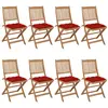 vidaXL Chaises pliables de jardin 8 pcs avec coussins Bois d'acacia