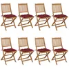 vidaXL Chaises pliables de jardin 8 pcs avec coussins Bois d'acacia