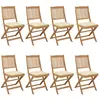 vidaXL Chaises pliables de jardin 8 pcs avec coussins Bois d'acacia