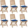 vidaXL Chaises pliables de jardin 8 pcs avec coussins Bois d'acacia
