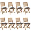 vidaXL Chaises pliables de jardin 8 pcs avec coussins Bois d'acacia