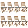 vidaXL Chaises pliables de jardin 8 pcs avec coussins Bois d'acacia