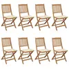 vidaXL Chaises pliables de jardin 8 pcs avec coussins Bois d'acacia