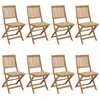 vidaXL Chaises pliables de jardin 8 pcs avec coussins Bois d'acacia