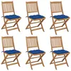 vidaXL Chaises pliables de jardin 6 pcs avec coussins Bois d'acacia