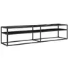 vidaXL Meuble TV marbre noir 180x40x40,5 cm verre trempé