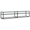 vidaXL Meuble TV Marbre blanc 200x40x40,5 cm Verre trempé