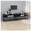 vidaXL Meuble TV noir 180x40x40,5 cm verre trempé