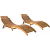 vidaXL Chaises longues 2 pcs Bois d'acacia solide