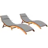 vidaXL Chaises longues 2 pcs avec coussins Bois d'acacia solide
