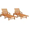 vidaXL Chaises longues 2 pcs Bois d'acacia solide
