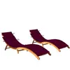 vidaXL Chaises longues 2 pcs avec coussins Bois d'acacia solide