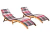 vidaXL Chaises longues 2 pcs avec coussins Bois d'acacia solide