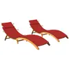 vidaXL Chaises longues 2 pcs avec coussins Bois d'acacia solide