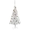 Arbre de Noël artificiel pré-éclairé/boules argenté 150 cm PET vidaXL