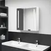 Non communiqué vidaXL Armoire de salle de bain à miroir LED Blanc brillant 62x14x60cm