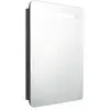 vidaXL Armoire de salle de bain à miroir LED noir brillant 60x11x80 cm