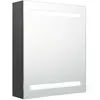 vidaXL Armoire de salle de bain à miroir LED gris 50x14x60 cm