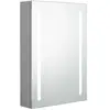 vidaXL Armoire de salle de bain à miroir LED gris béton 50x13x70 cm