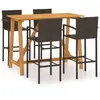 vidaXL Ensemble de bar de jardin 5 pcs Marron