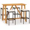 vidaXL Ensemble de bar de jardin avec coussins 5 pcs Marron