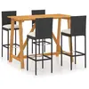 vidaXL Ensemble de bar de jardin avec coussins 5 pcs Noir