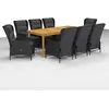 vidaXL Ensemble de salle à manger de jardin 9 pcs Gris foncé