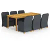 vidaXL Ensemble de salle à manger de jardin 7 pcs Gris foncé