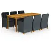 vidaXL Ensemble de salle à manger de jardin 7 pcs Gris foncé