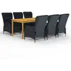 vidaXL Ensemble de salle à manger de jardin 7 pcs Gris foncé