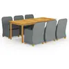vidaXL Ensemble de salle à manger de jardin 9 pcs Gris clair