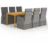vidaXL Ensemble de salle à manger de jardin 7 pcs Gris