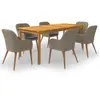 vidaXL Ensemble à manger de jardin 7 pcs Marron