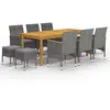 vidaXL Ensemble de salle à manger de jardin 11 pcs Gris