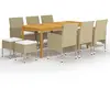 vidaXL Ensemble de salle à manger de jardin 11 pcs Beige