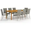 vidaXL Ensemble de salle à manger de jardin 9 pcs Gris