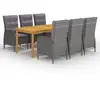 vidaXL Ensemble de salle à manger de jardin 7 pcs Gris