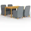 vidaXL Ensemble de salle à manger de jardin 5 pcs Gris clair