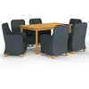 vidaXL Ensemble de salle à manger de jardin 7 pcs Gris foncé