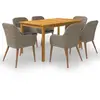 vidaXL Ensemble à manger de jardin 7 pcs Marron