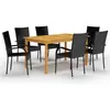 vidaXL Ensemble de salle à manger de jardin 7 pcs Noir