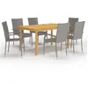 vidaXL Ensemble de salle à manger de jardin 7 pcs Gris