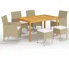 vidaXL Ensemble de salle à manger de jardin 7 pcs Beige