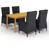 vidaXL Ensemble de salle à manger de jardin 5 pcs Noir